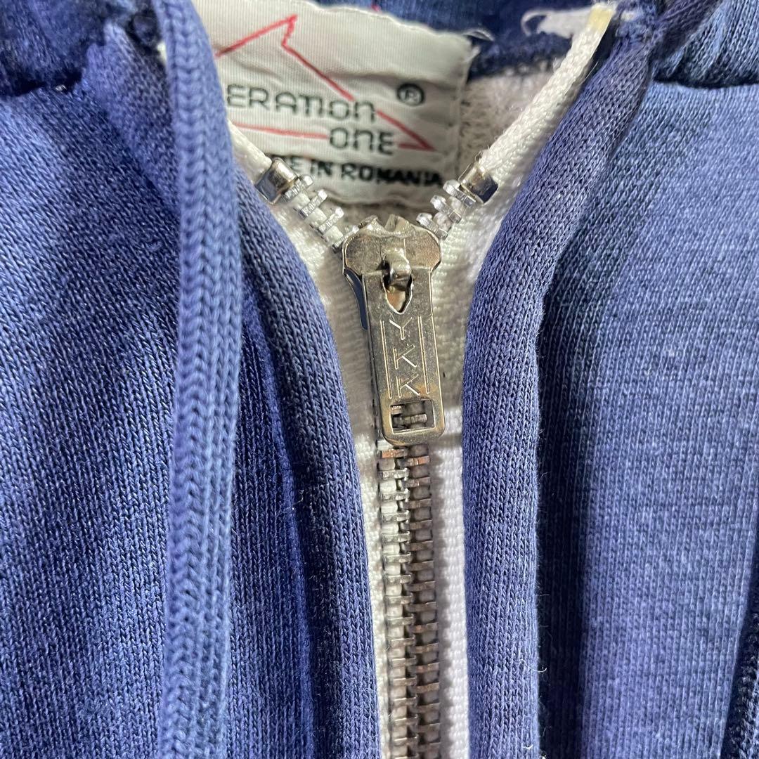 80s ダブルフェイス　ジップパーカー　ルーマニア製　L