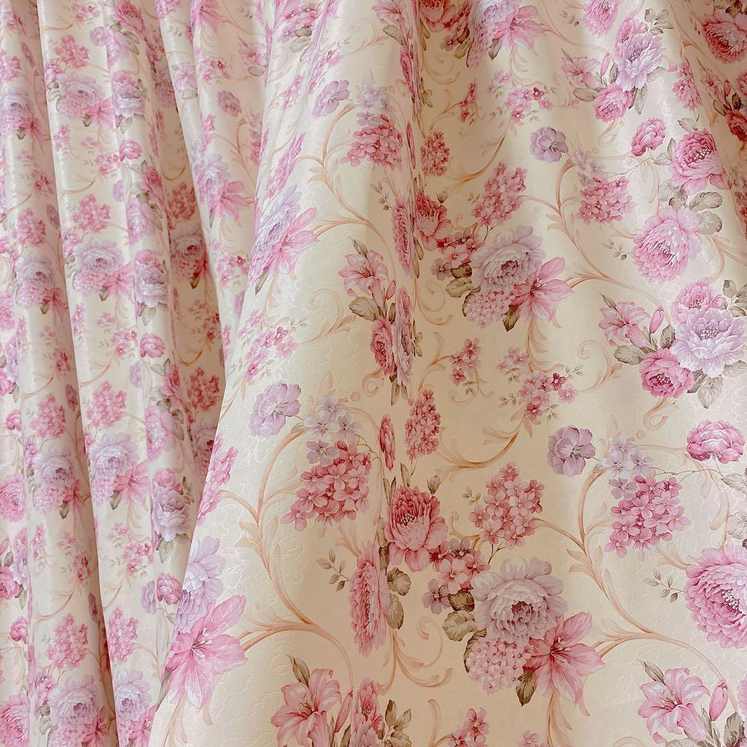 北欧 両面柄 ヨーロピアン オーダー フローラル 花柄 幅195 オーダーメイド