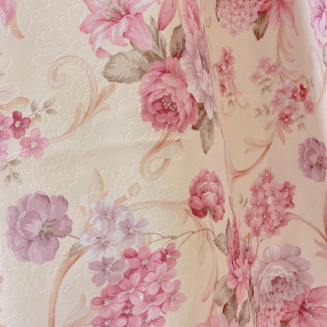 北欧 両面柄 ヨーロピアン オーダー フローラル 花柄 幅195 オーダーメイド