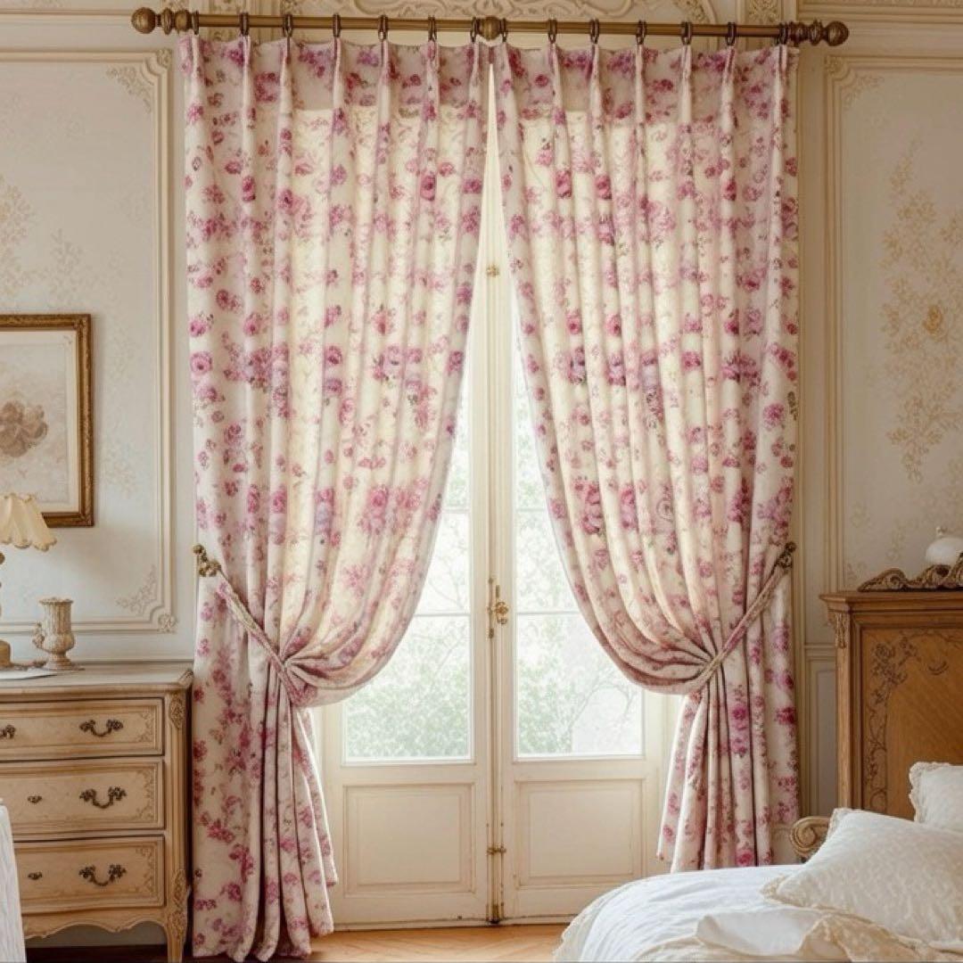 北欧 両面柄 ヨーロピアン オーダー フローラル 花柄 幅195 オーダーメイド