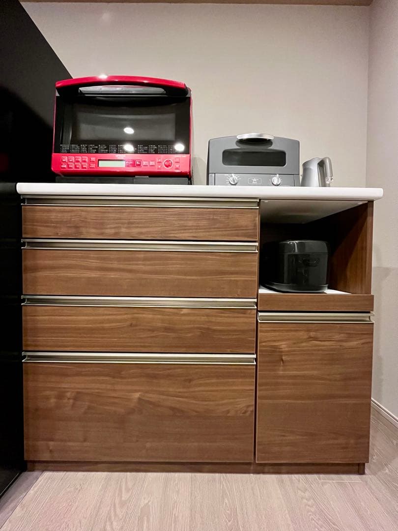 大川家具 古賀家具 食器棚 幅120cm 高さ100cm モイス付き 完成品