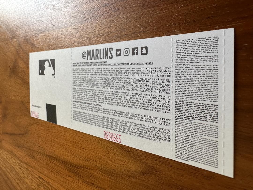 大谷翔平 50-50達成試合 未使用チケット 席番号17（大谷選手の背番号）