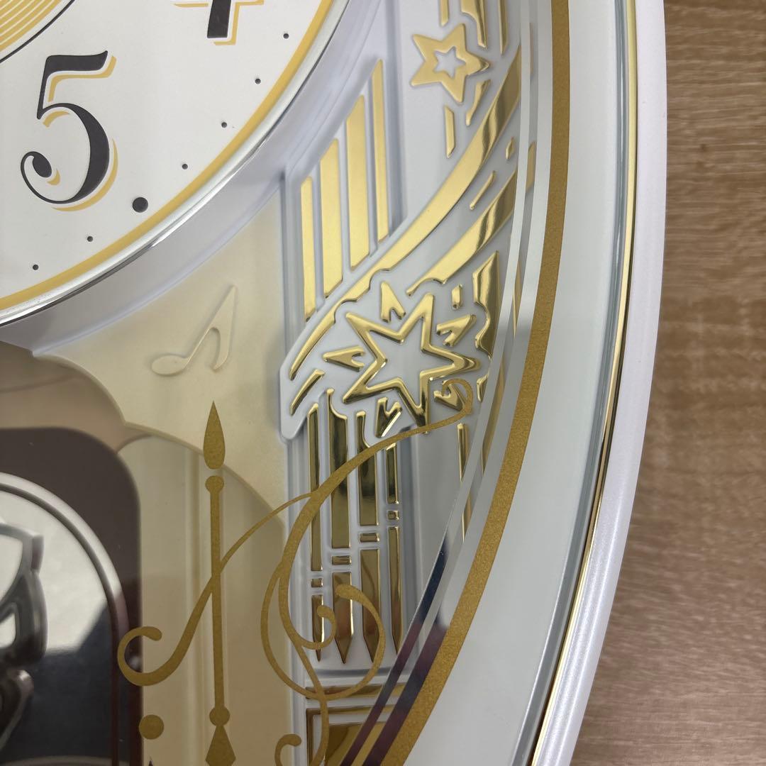 RHYTHM Small World 音楽付き4MN542RH03 電波時計