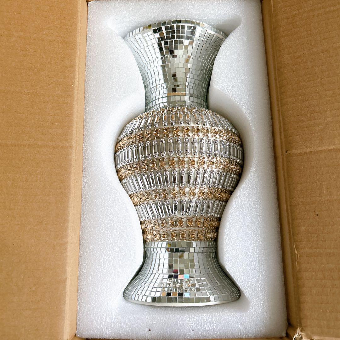 $ セラミック花瓶 ヴィンテージ シルバー 花瓶 室内装飾 装飾花瓶 30cm