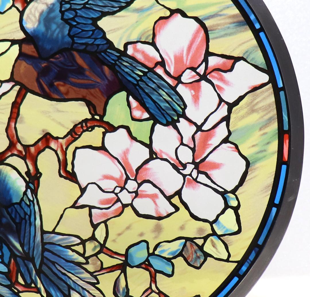 ルイス・ティファニー オウムとマグノリアの窓 ヴィンテージ ステンドグラス 大判