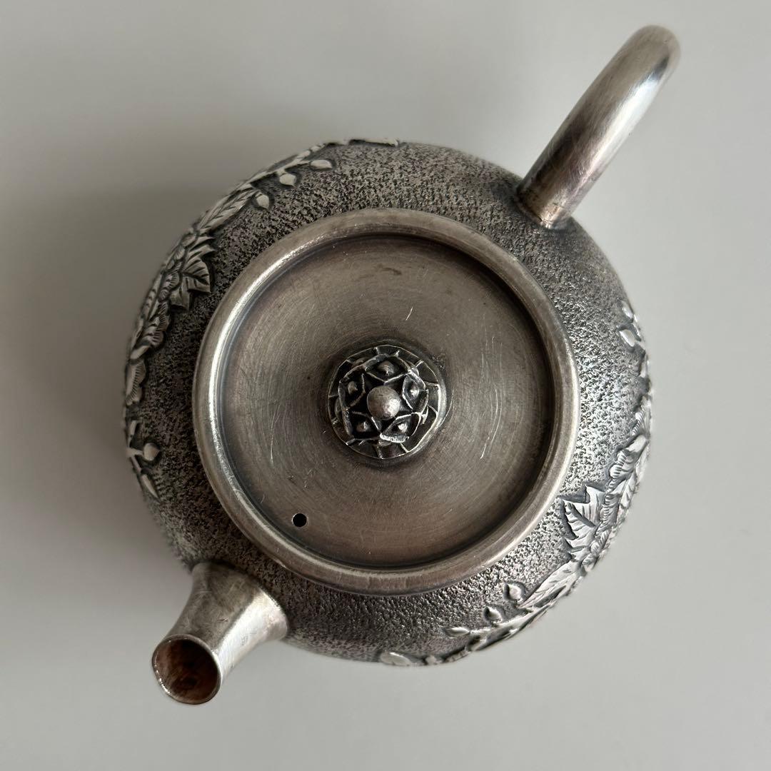 M*a様 銀製 茶器 茶道具 急須 足銀999 牡丹 金属工芸