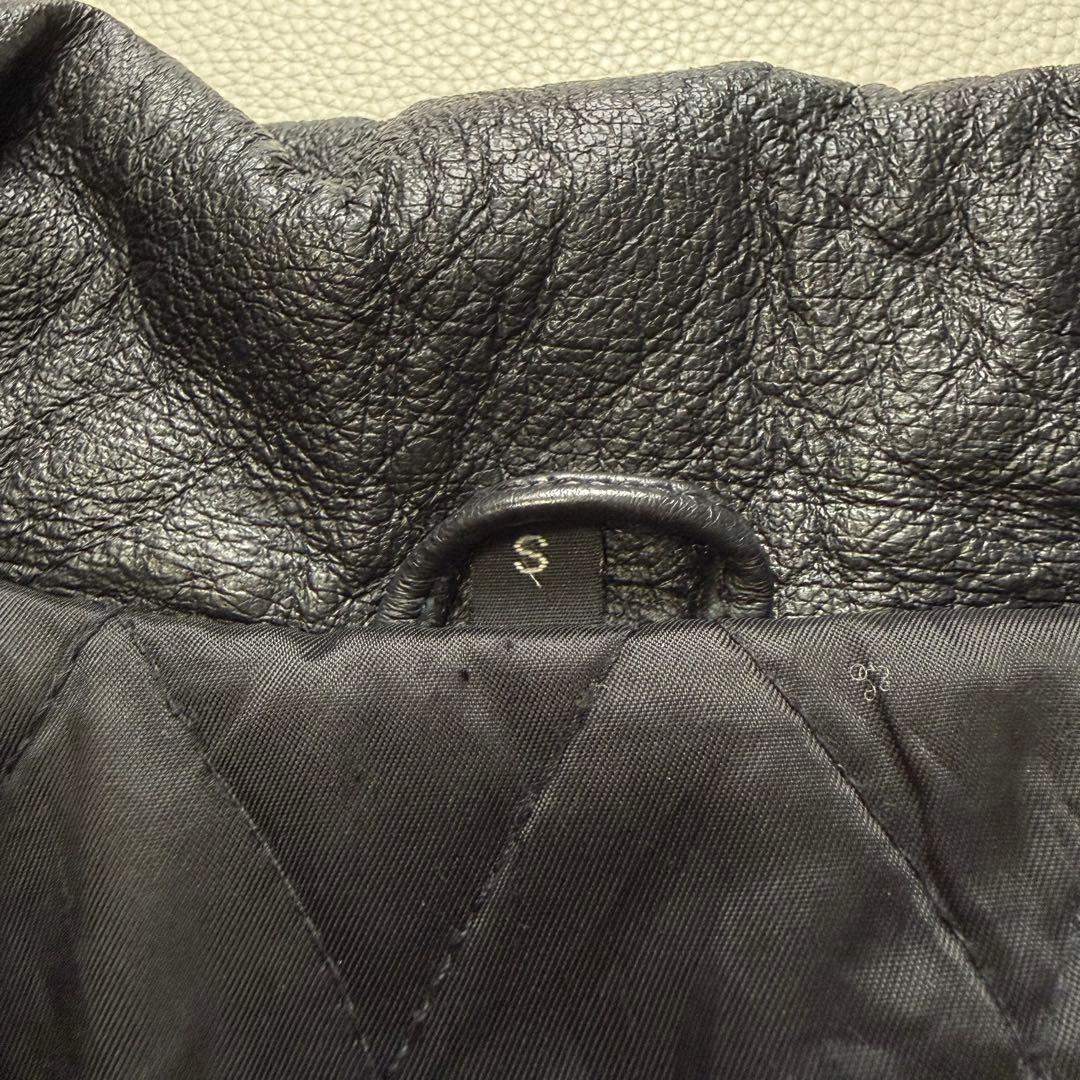 Euro Vintage リアルレザー ダッフルコート トグルボタン ブラック