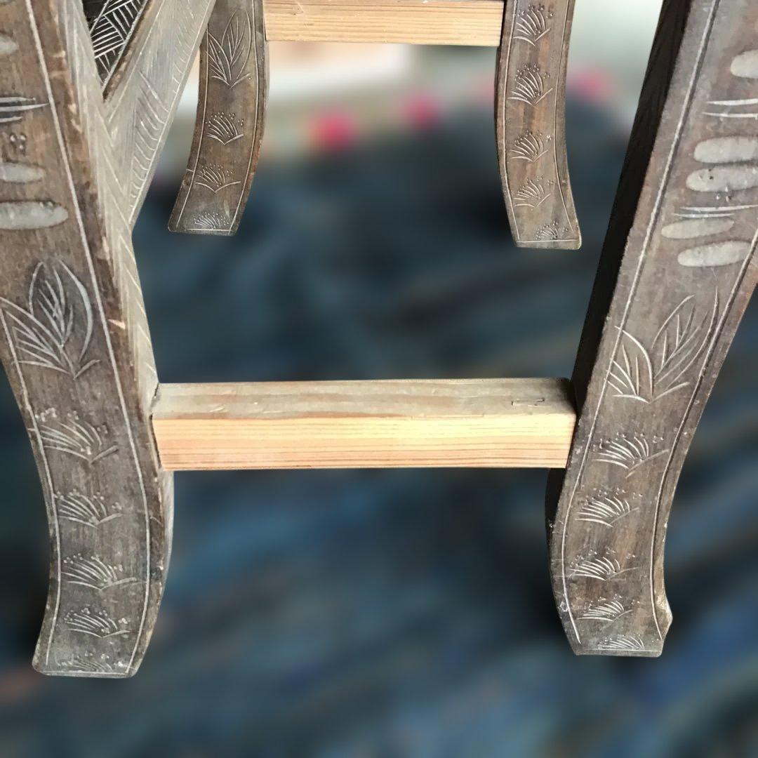 アンティーク軽井沢彫り　櫻　花台　収納　家具