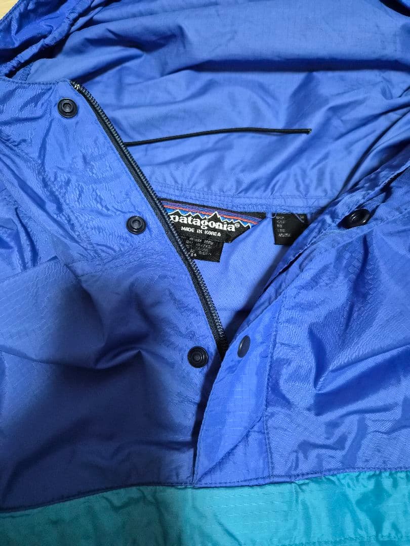 パタゴニア 三角タグ ナイロンアノラック M 80s ヴィンテージ 青ターコイズ