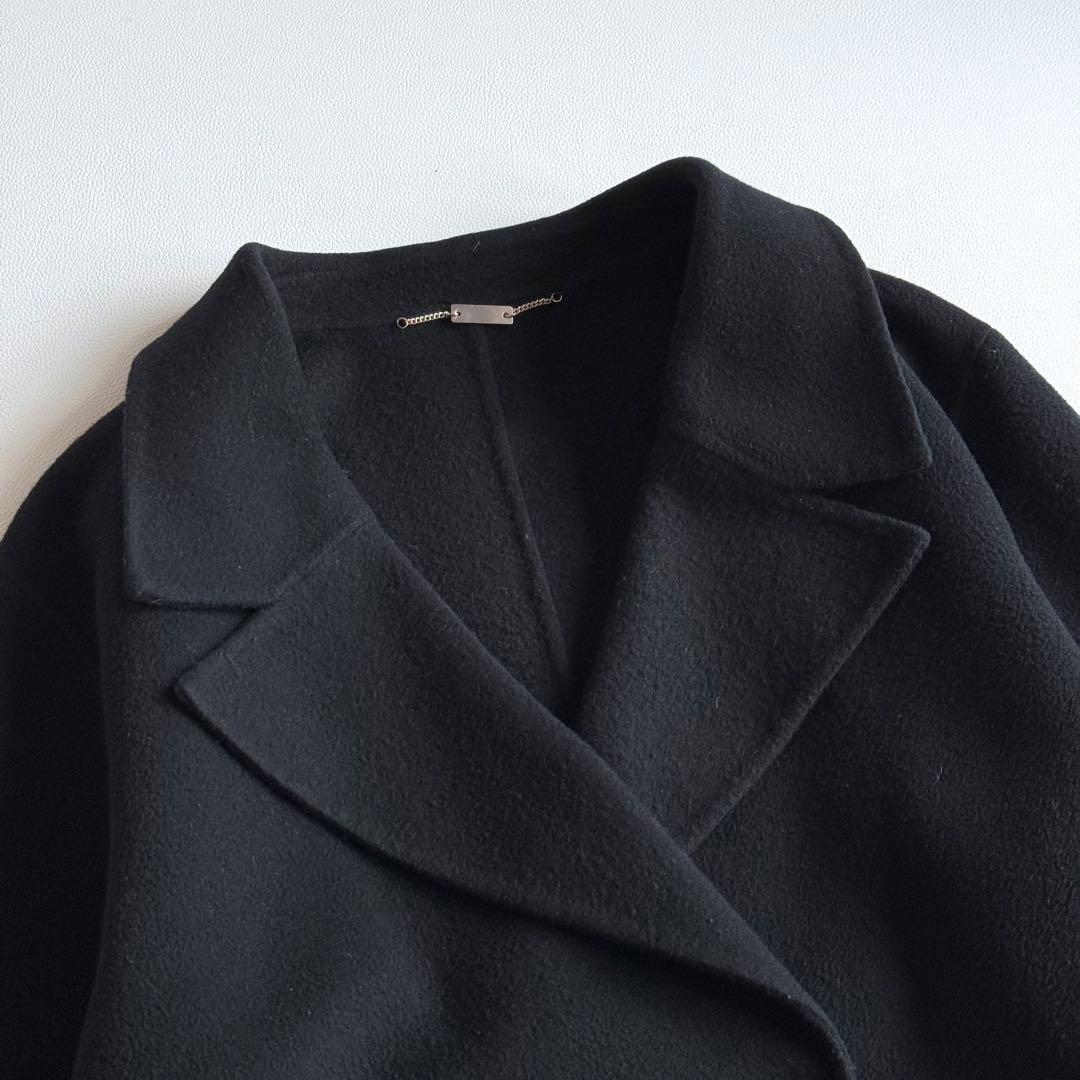◆タグ保管あり◆ 自由区 ウールリバーショート コート ブラック 38