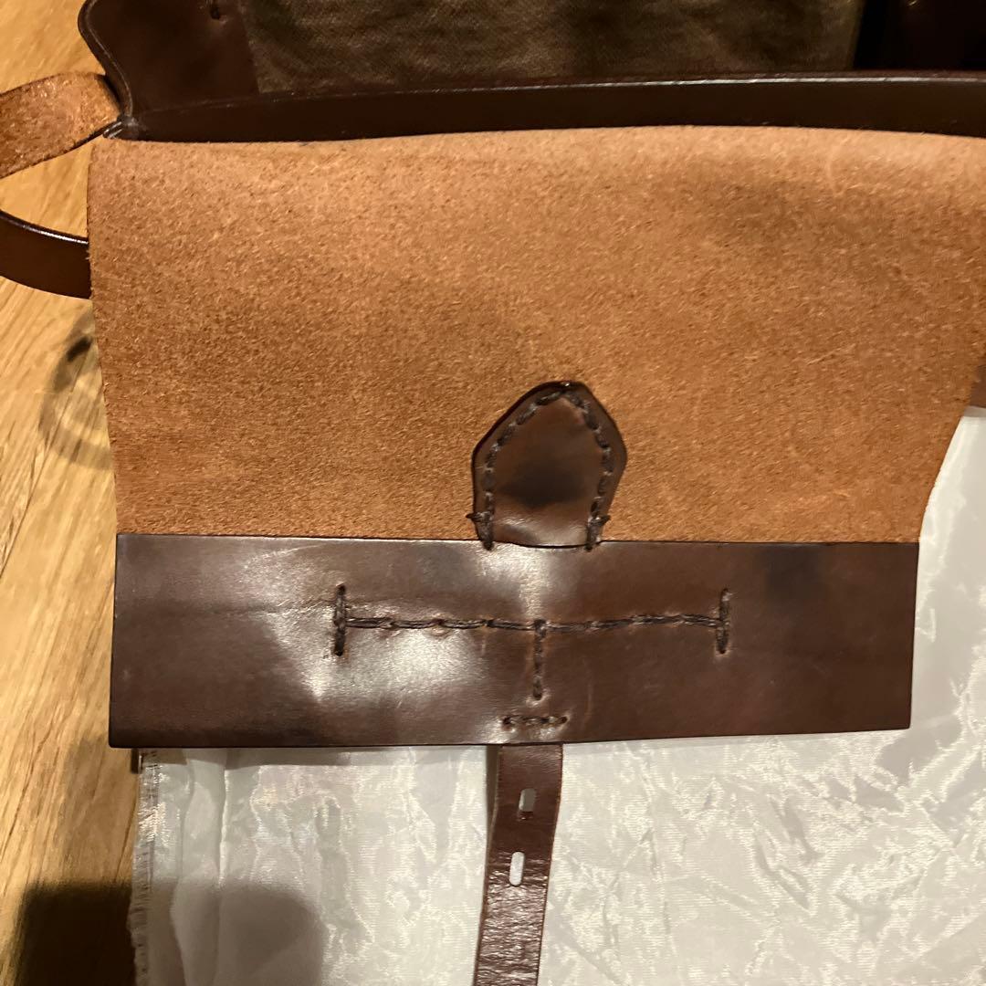 エバゴスレザー 籐 ショルダーバッグ ブラウン