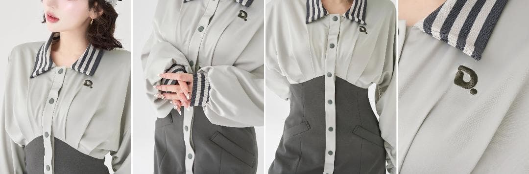 ダーリッチ darich ドルマンスリムスカジャンミニワンピース C-GRY F