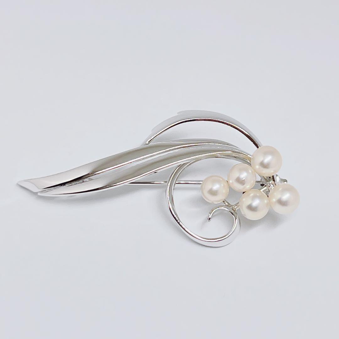 極美品✨　MIKIMOTO ミキモト パール　ブローチ　コサージュ　リーフ