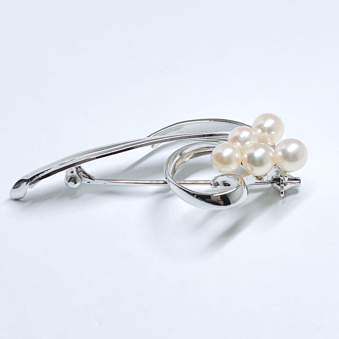極美品✨　MIKIMOTO ミキモト パール　ブローチ　コサージュ　リーフ