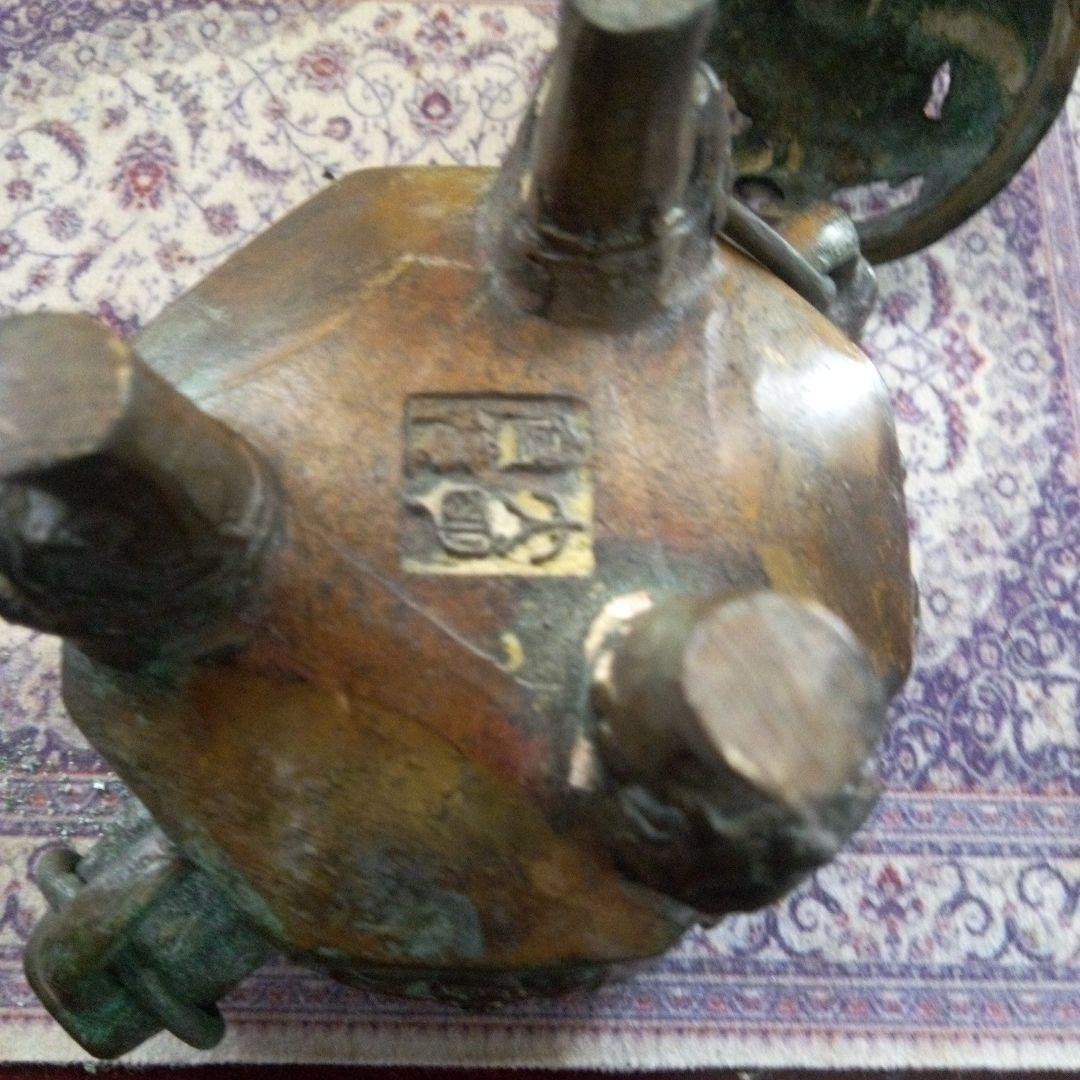 中国古玩　銅製三足香呂　大明宜徳年製