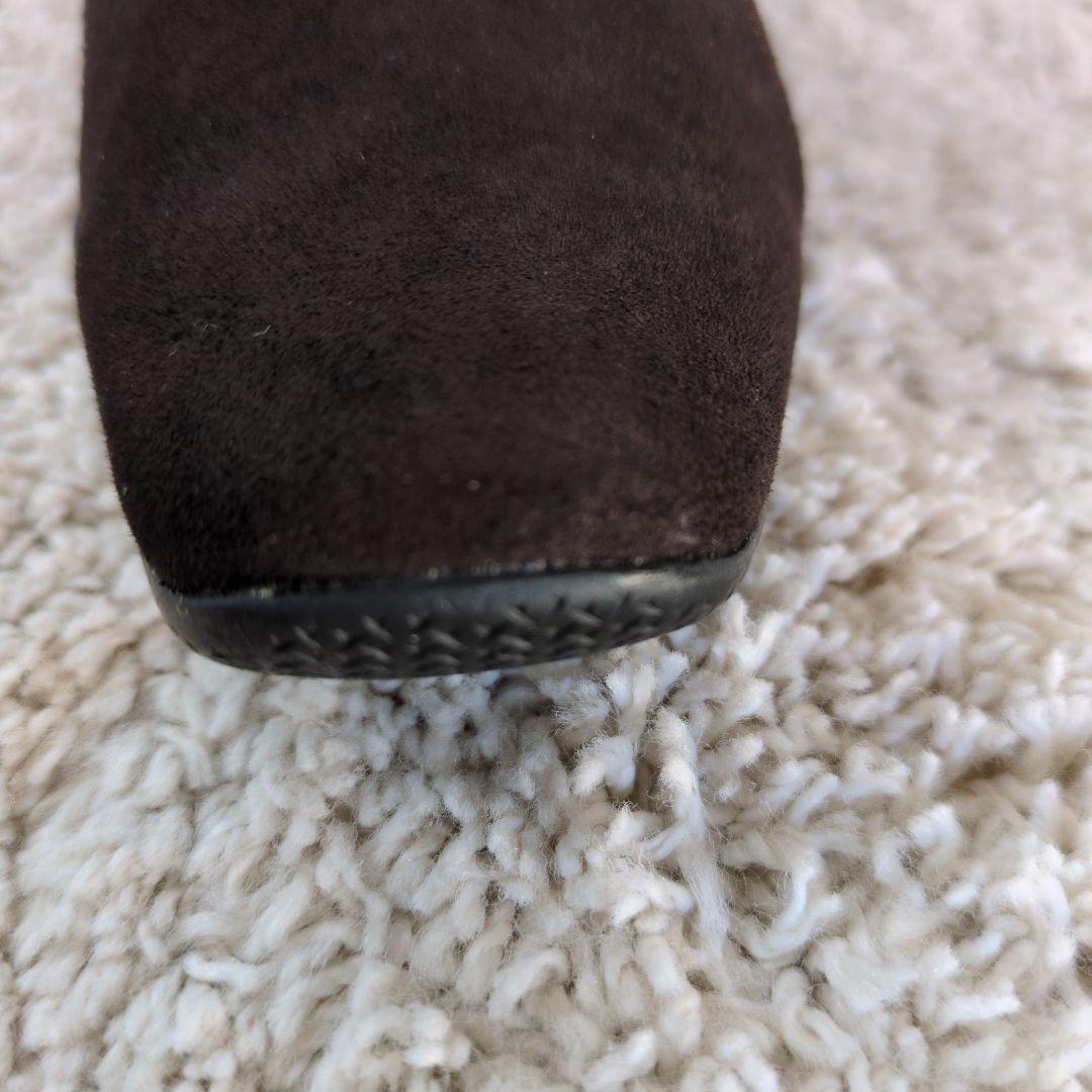 【未使用品】❳銀座YOSHINOYAダークブラウン スエード ロングブーツ