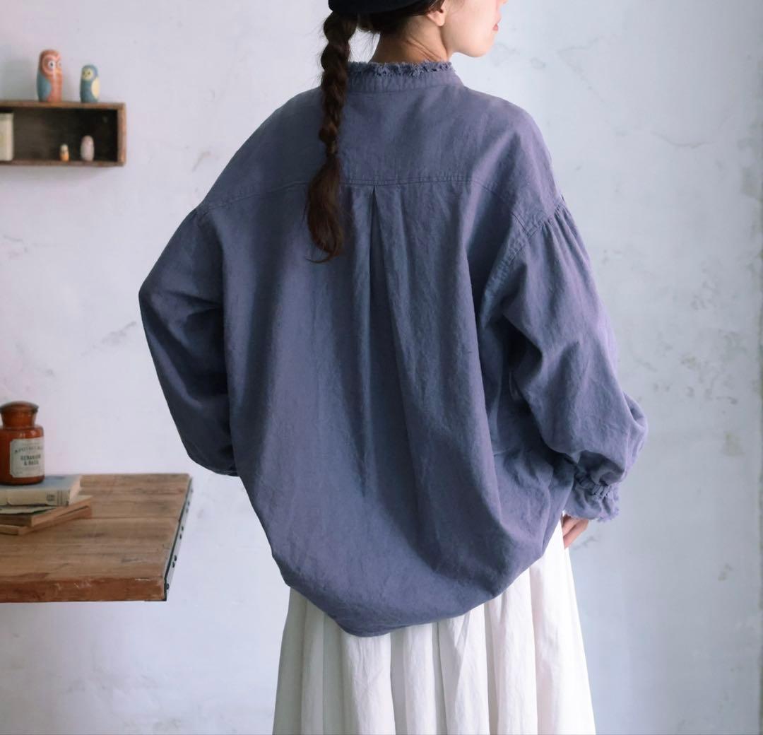 ソウルベリーブラウス　月影のブラウス　グレイッシュブルー
