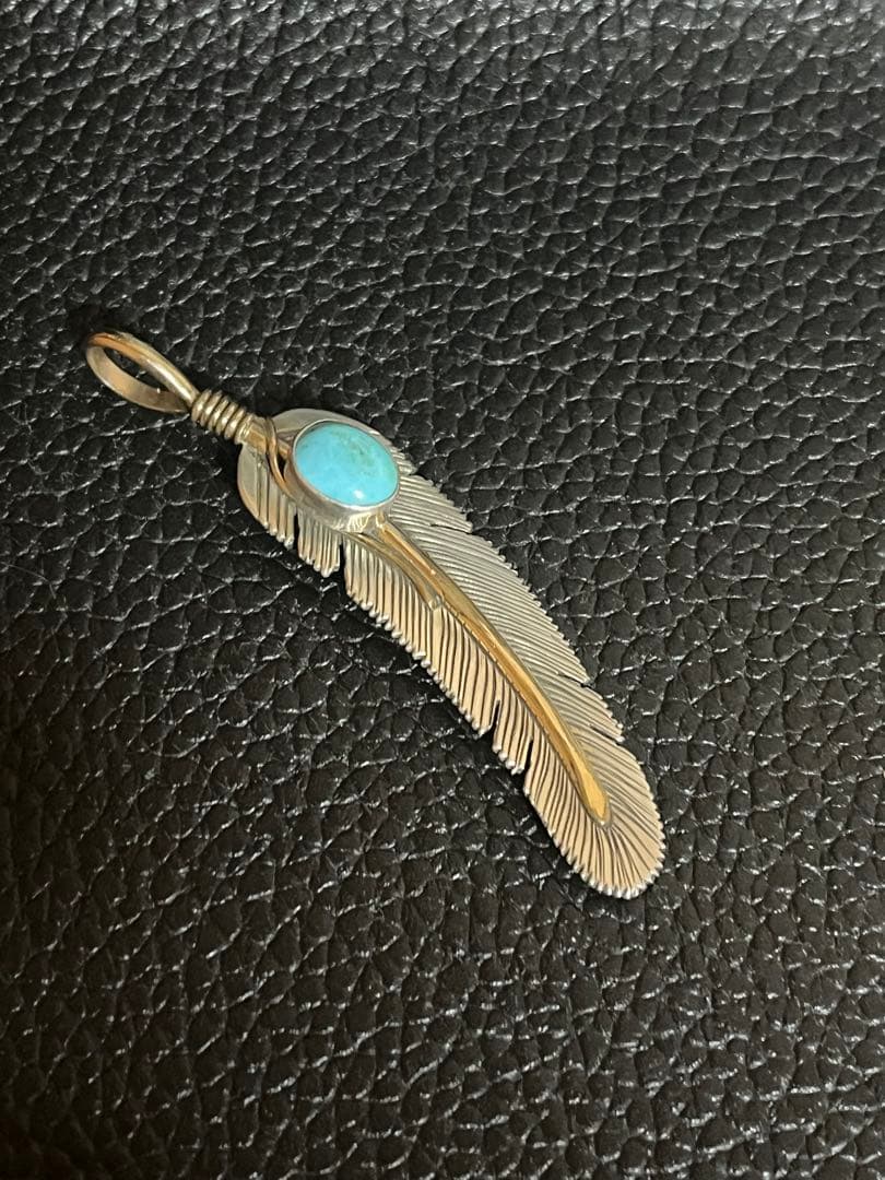navajo ターコイズ フェザー h.mace 12k GF sterling