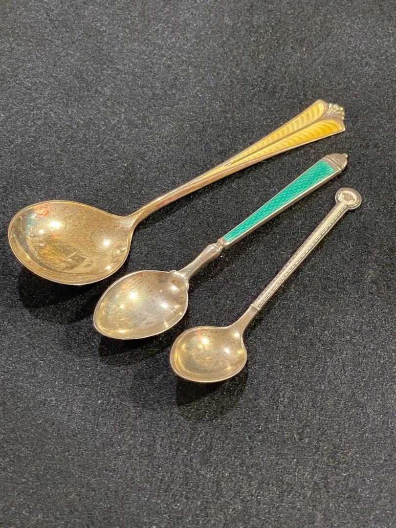 デヴィット アンデルセン スプーン シルバー 純銀 イエローゴールド1930年代