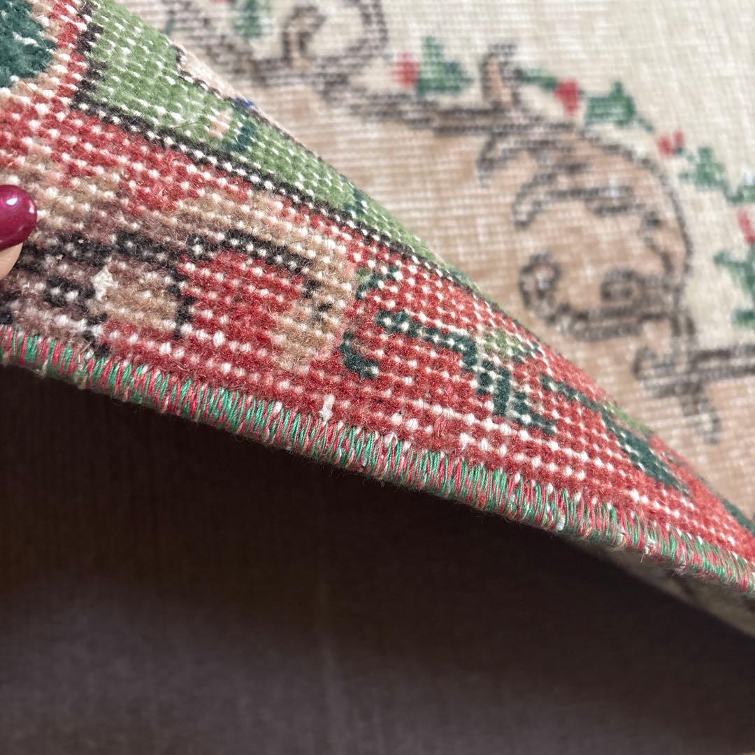 専用です❣️ トルコビンデージラグ☆額縁フラワーラグ　116cm×215.5cm