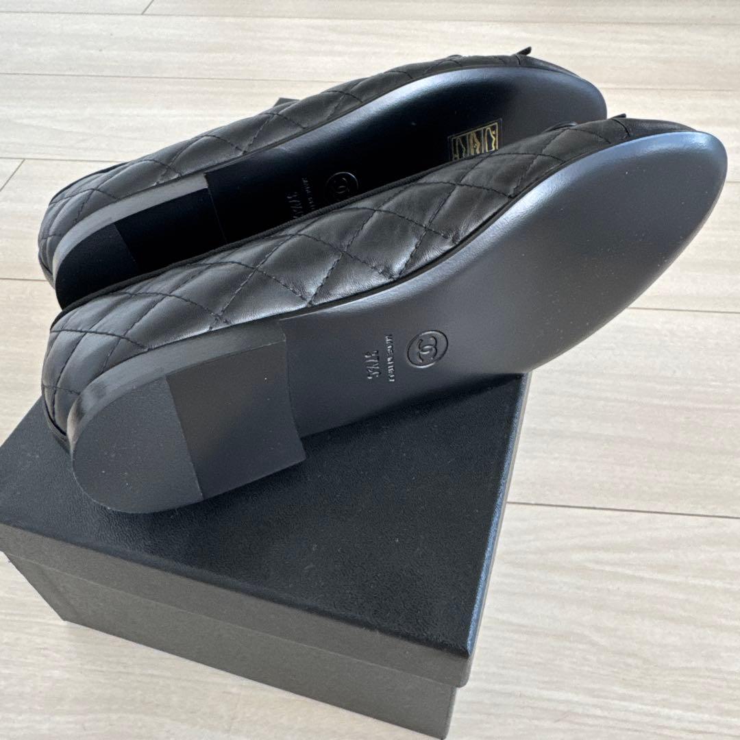 【新品未使用】CHANEL シャネル　ブラック　バレエシューズ　37.5cm