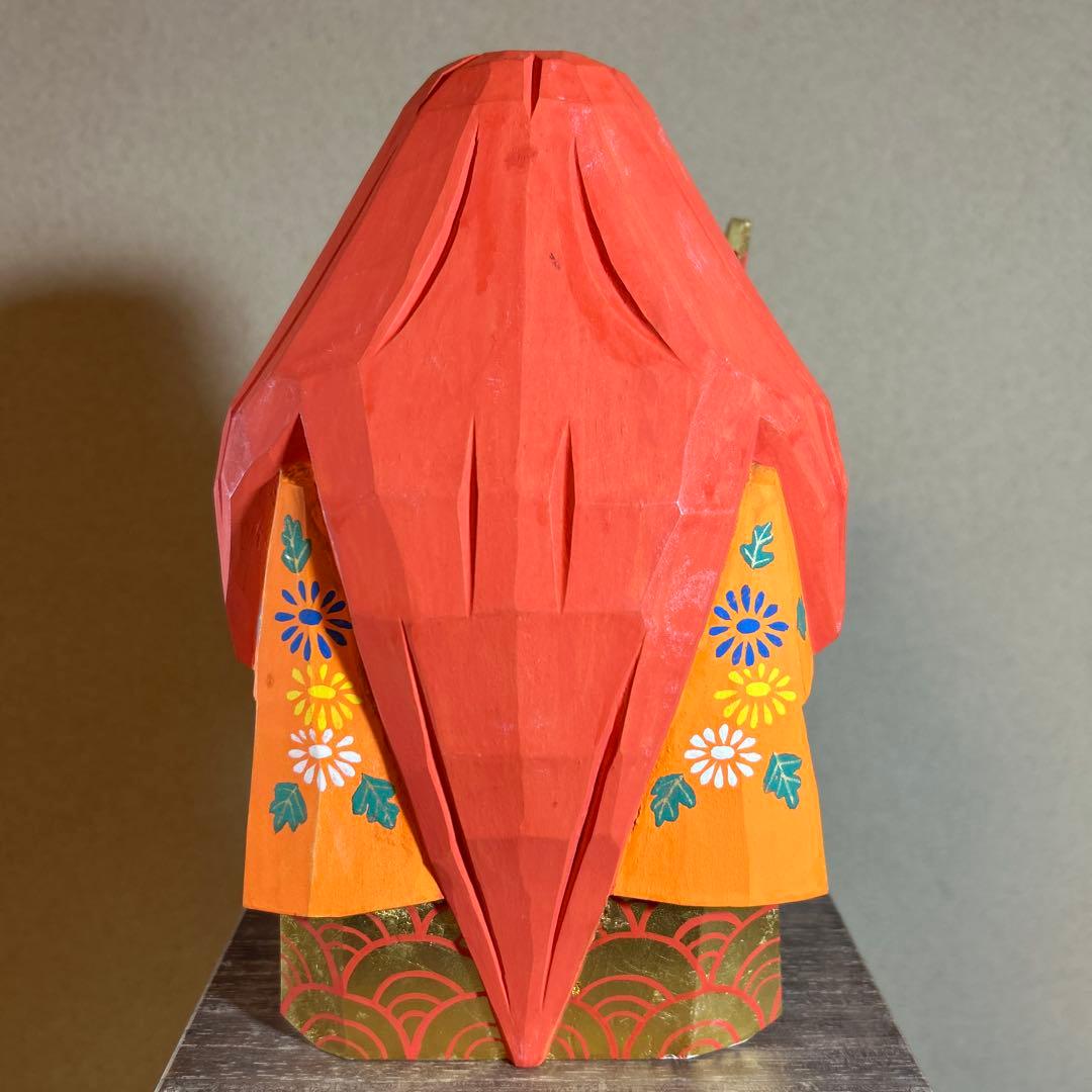 白鹿園 奈良人形一刀彫 染川宗進作 猩々 共箱付き