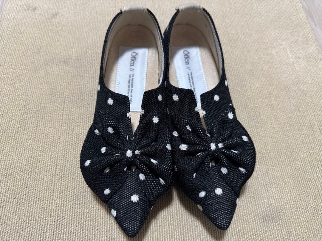 靴 Offen pointed-BUTTFEE Black & Ivory