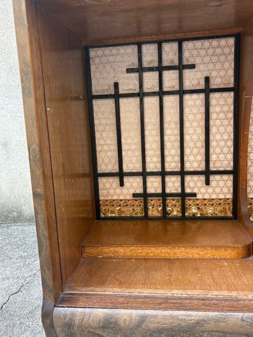 昭和レトロ　飾り棚　ガラス扉 茶棚　茶箪笥　古民家 家具　和風 引き出しあり