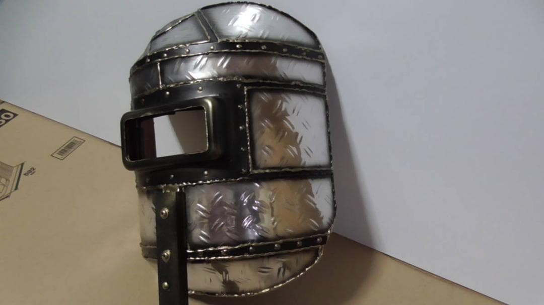 ハンドシールド アーク 改造マスク 工具/DIY 溶接面 シマ板 メッキ風