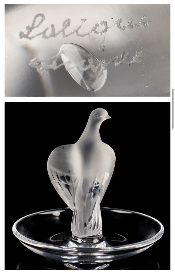 LALIQUE ラリック フランス クリスタル 鳩 リングホルダーアンティーク