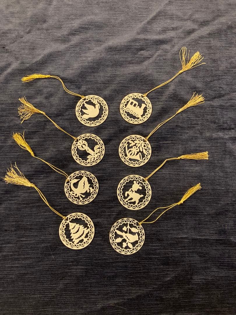 クリスマスの飾り 8個　オーナメント陶器　レノックス　LENOX　クリームウエア