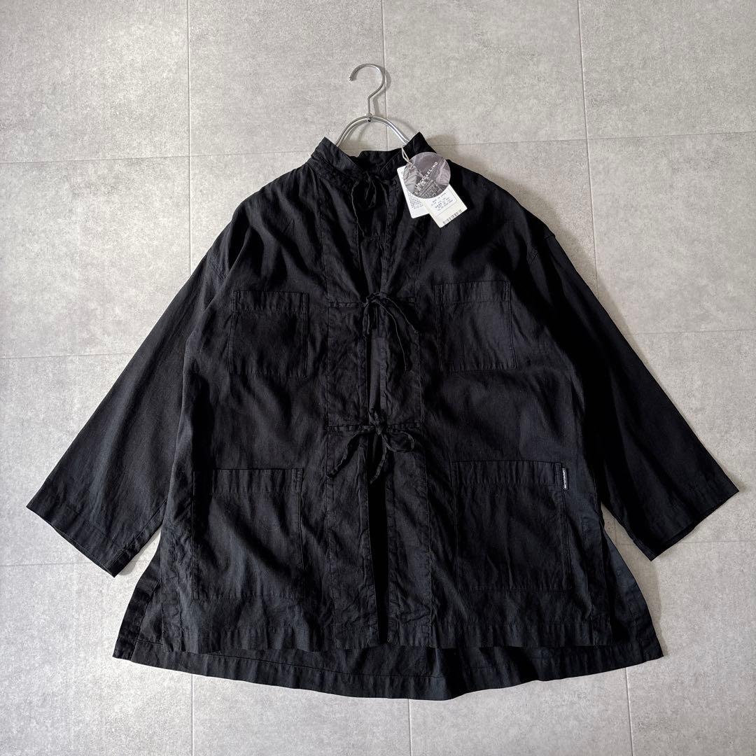新品未使用タグ付✨️2,3万 ネストローブ リネンスタンドカラージャケット 黒