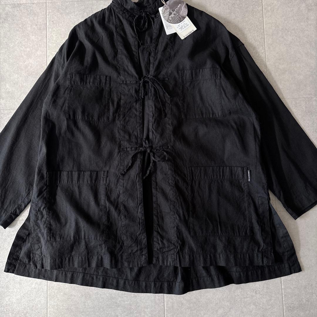 新品未使用タグ付✨️2,3万 ネストローブ リネンスタンドカラージャケット 黒