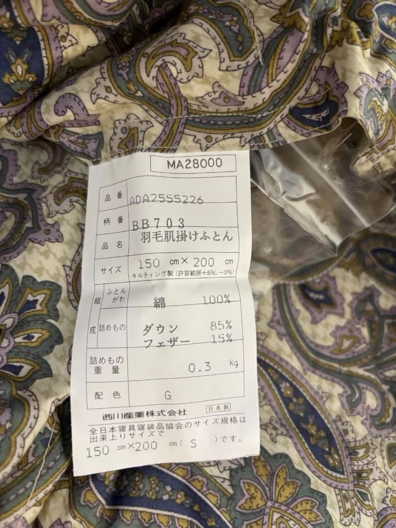 未使用Burberrys バーバリー ダウンケット 羽毛肌掛け布団+カバー