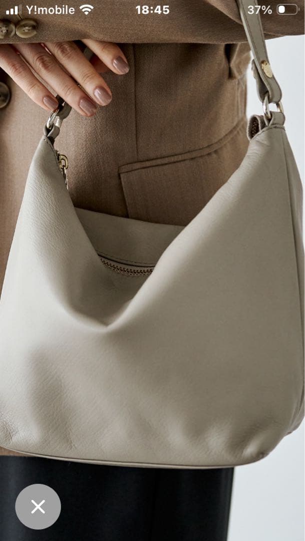 ☆最終お値下げ☆ラシット ソフトレザーショルダーバッグ　2way グレージュ