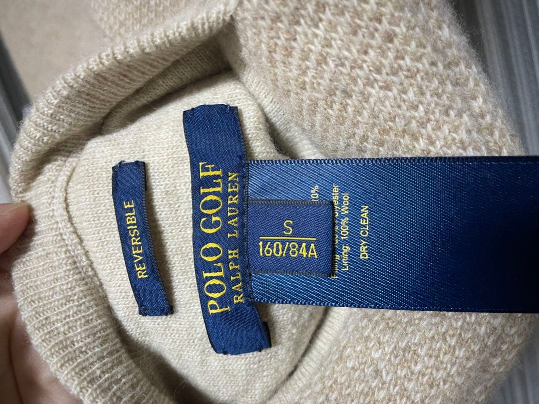 ラルフローレン　ポロゴルフ　ウールカシミヤ リバーシブルベスト S