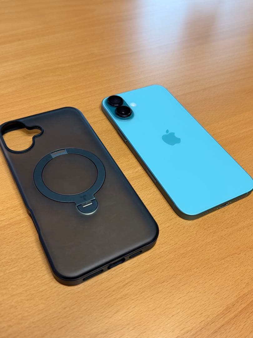 Apple iPhone 16 Plusティール　バッテリー100% ケース付き