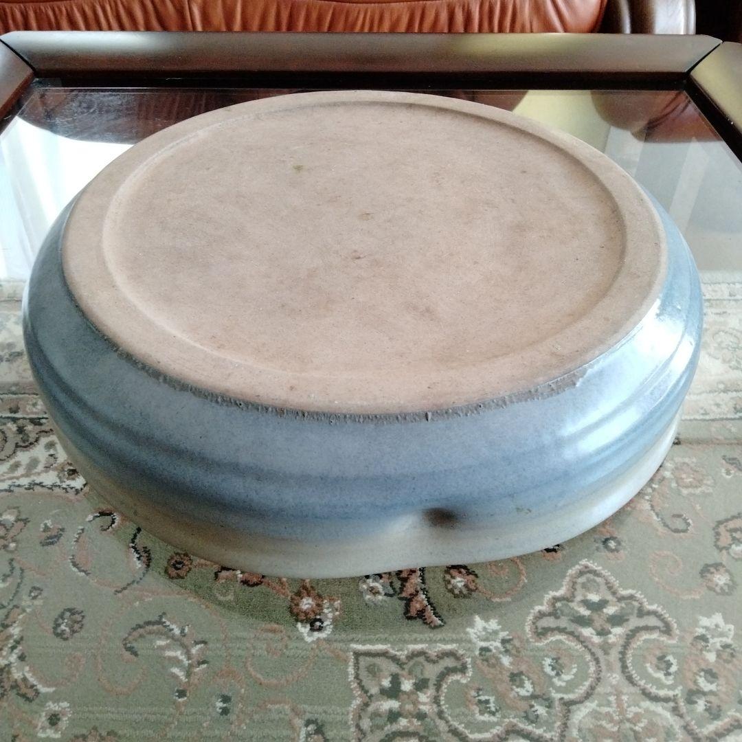 中国骨董　水盤 文房具【超大水盤、青磁洗】旧家蔵陶磁器名品　希少貴重コレクション