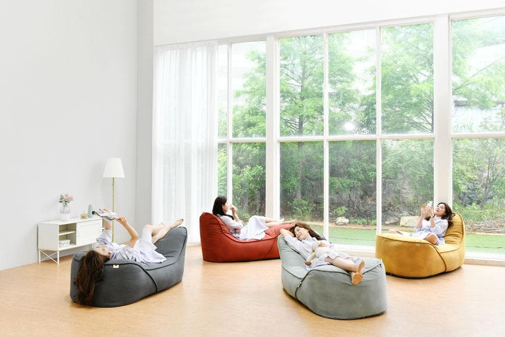 ゆったりビーズクッション カバー(カラー：ライトグレー)