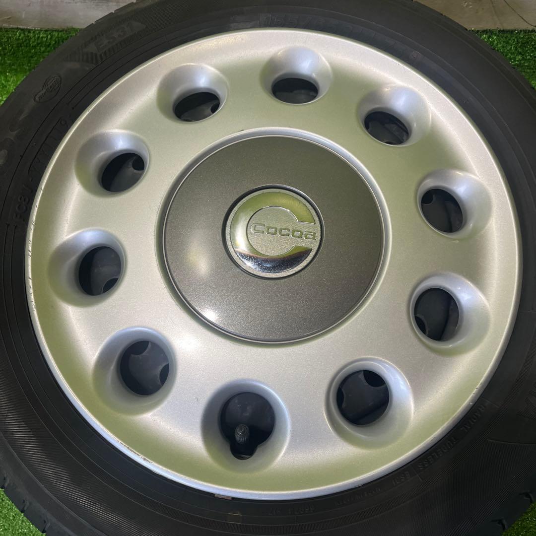 れ① 2本 ココア純正鉄ホイール　155/65R14セット！