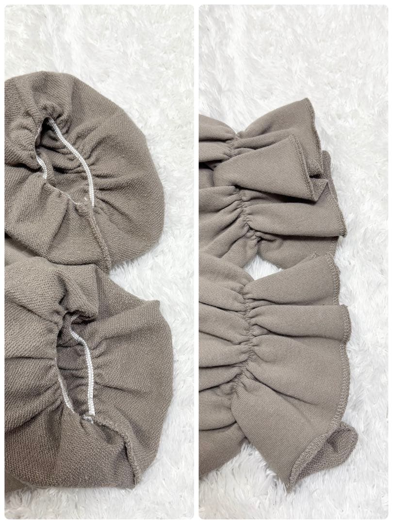 【ビアズリー】☆近年☆袖口フリルトレーナー　モカFREE