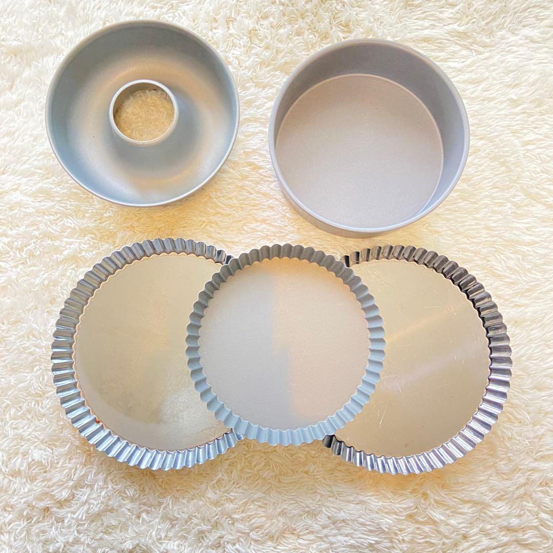 【ケーキshop】5点セット（タルト型、スポンジケーキ型、エンゼル型）