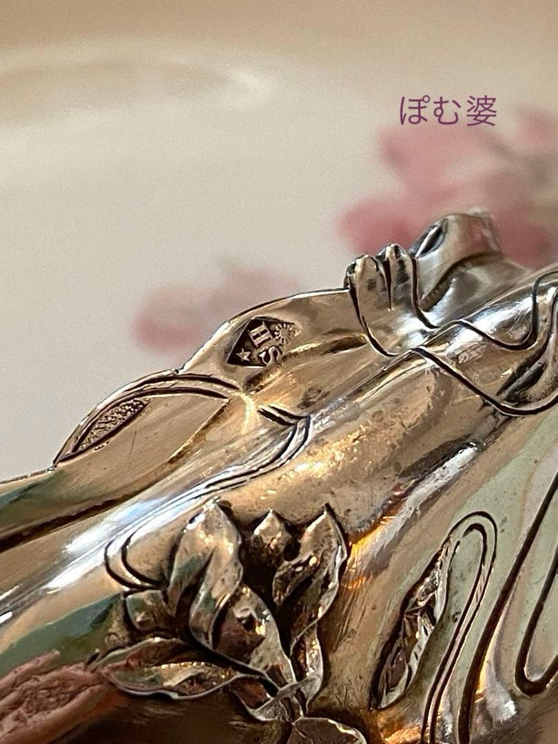 【フランス／H.スフロ】純銀 クリスタル／ソルトセラー 調味料入れ ２個セット