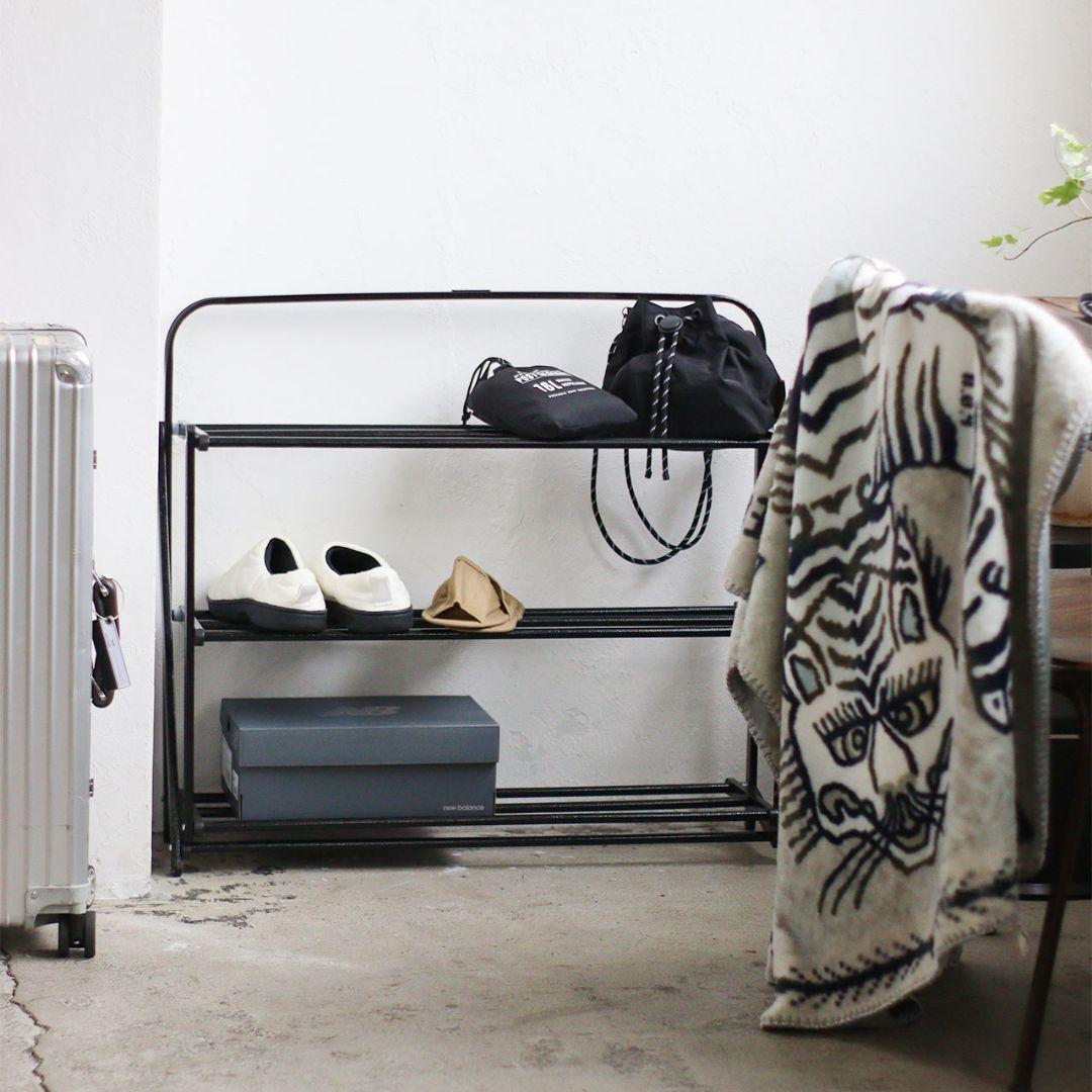 新品 フォルダブル シューズラック 収納 インダストリアル 男前 インテリア