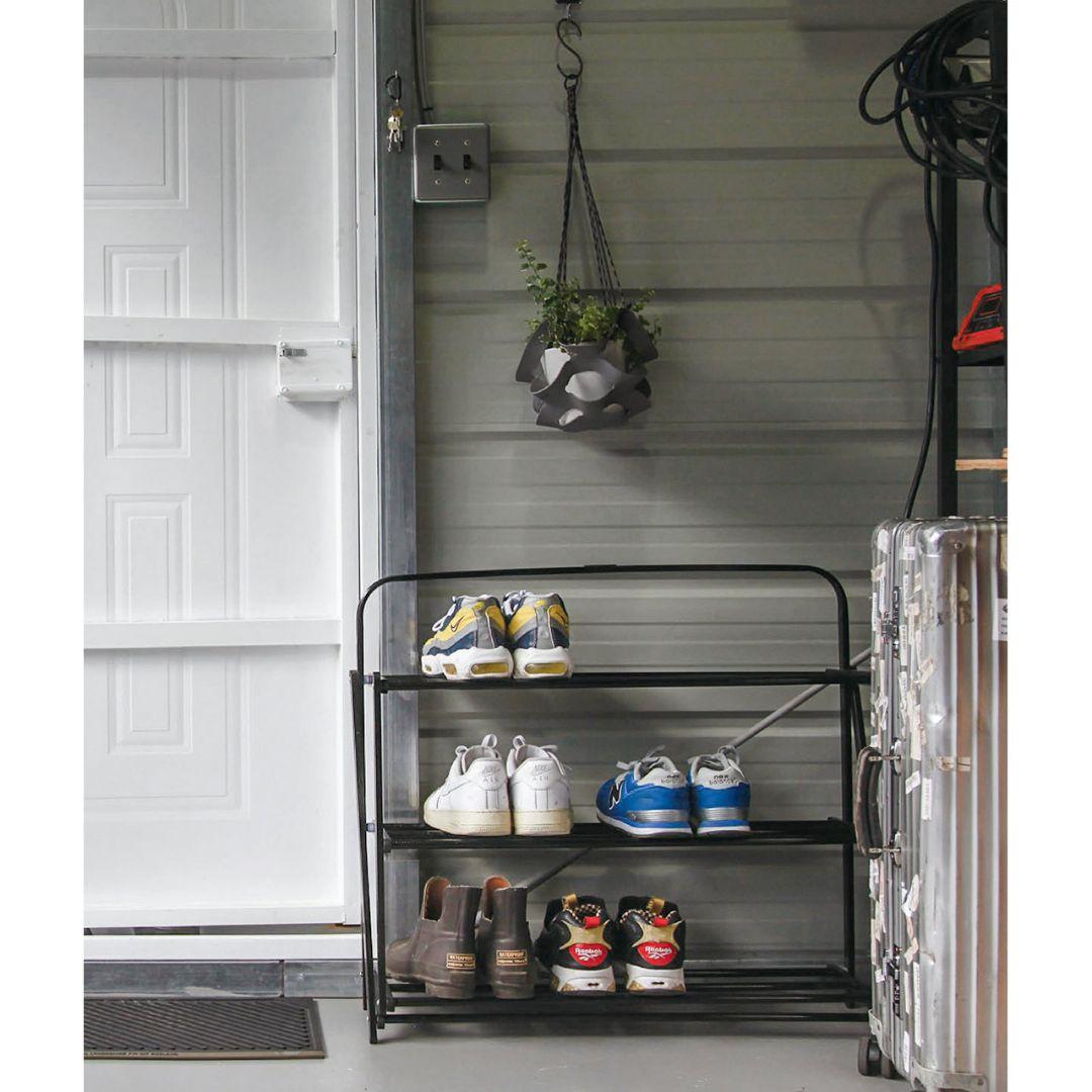 新品 フォルダブル シューズラック 収納 インダストリアル 男前 インテリア