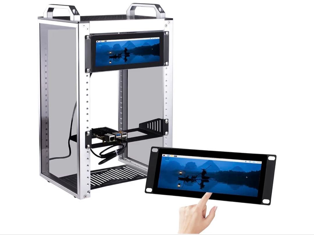 1280 x 400 静電容量式タッチスクリーン ラックマウントモニター