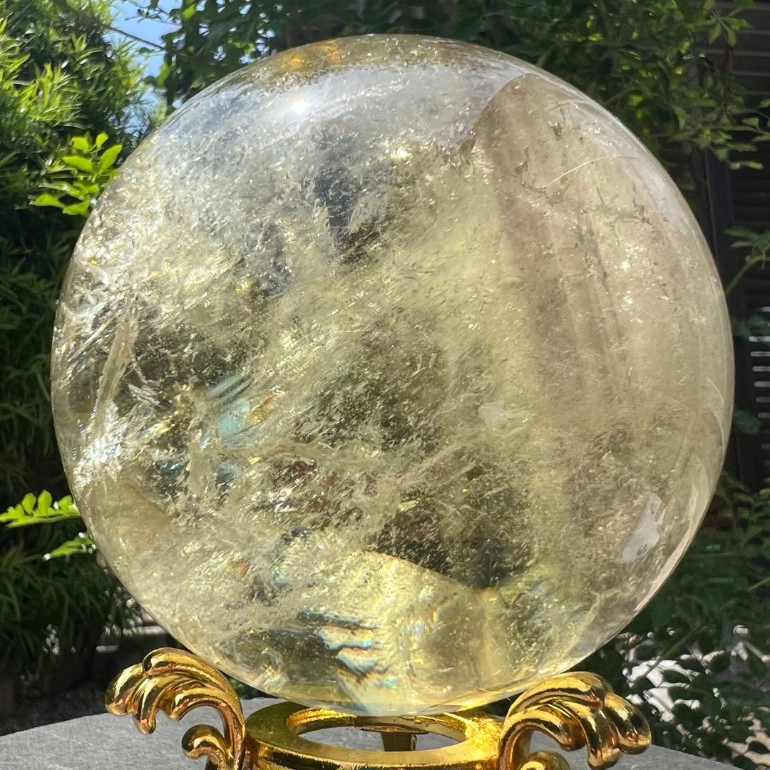 ✳️究極の逸品✨極上品質 美麗黄水晶✨幸運の石✨レインボー シトリン 丸玉 天然石
