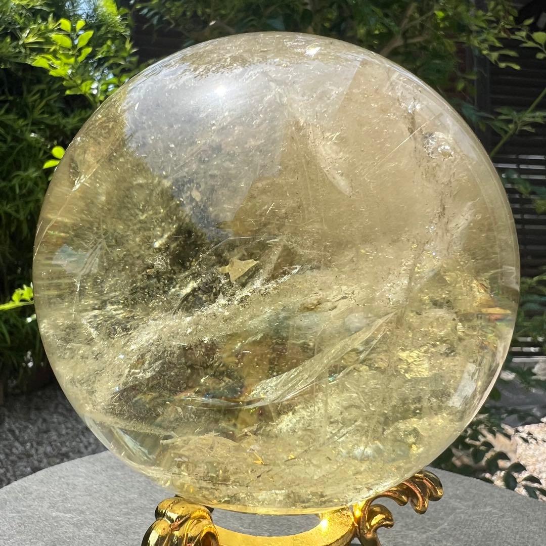 ✳️究極の逸品✨極上品質 美麗黄水晶✨幸運の石✨レインボー シトリン 丸玉 天然石