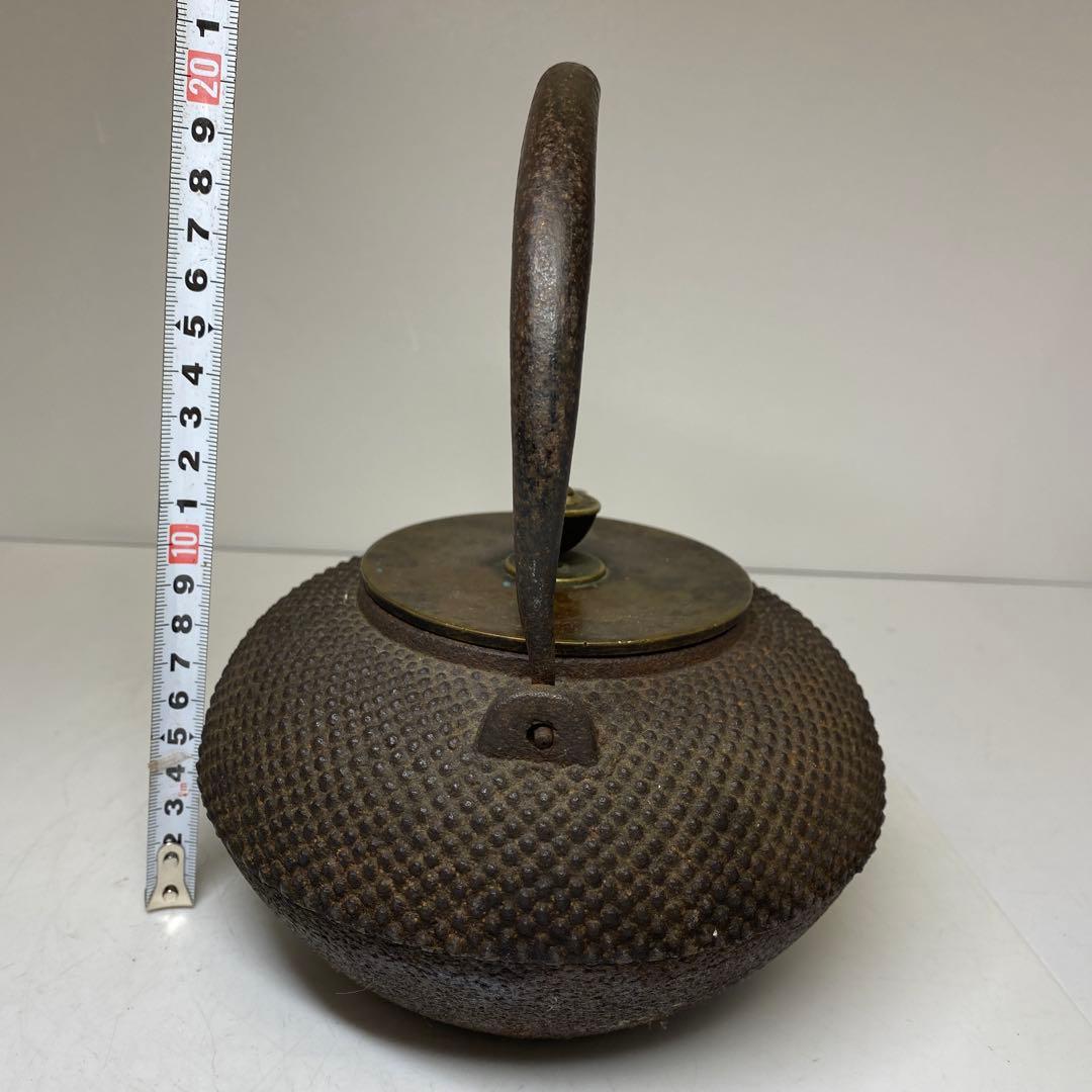 龍文堂　あられ鉄瓶　1308g タサオ　東さ8-0104③