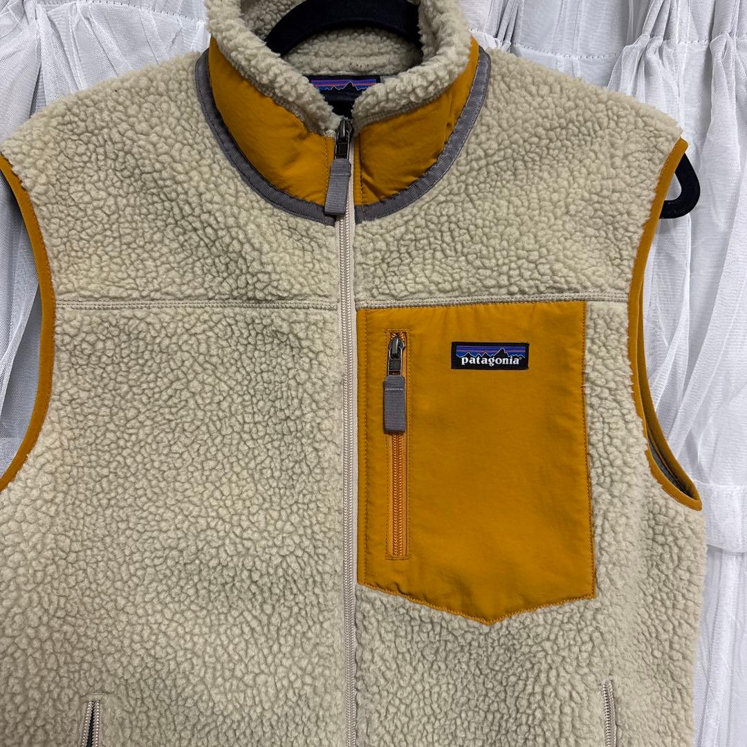 Patagonia フリースベスト クリーム/イエロー